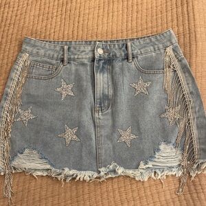 NWT Denim Rodeo Skirt
